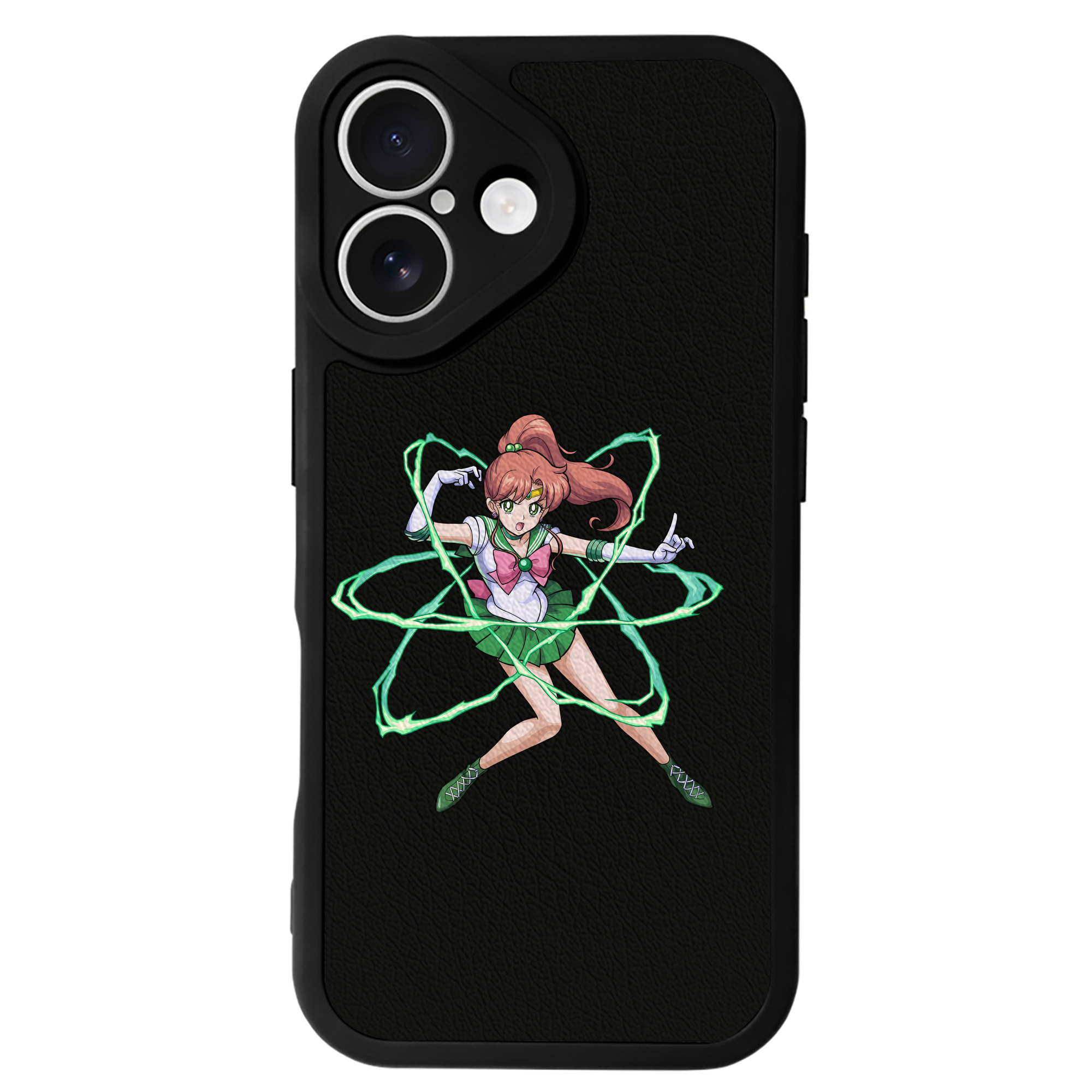 （画像用） 美少女戦士セーラームーン 木野 まこと きの まこと Sailor Moon Kino Makoto （セーラージュピター；Sailor Jupiter） 【iPhone 16シリーズ対応】シリコンスマホケース（レザー調） 材質：シリコン